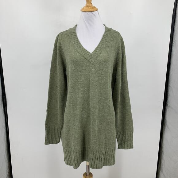 Linea by Louis Dell'Olio Sweater Women M Medium Ivy Knitted V Neck Jumper Ribbed - Picture 2 of 10